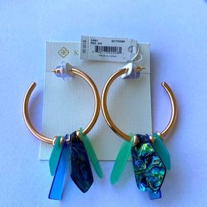 Kendra Scott Gaby Rose Gold/ Abalone hoop earrings